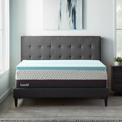 Lucid 2″ Cooling Gel with Aloe Plush Memory Foam Twin Mattress Topper Premium