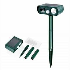 1/2PK Animal Repeller Ultrasonic Solar Power Outdoor Pest Cat Mice Sensor PIR US