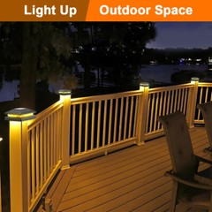 6/12/18Pack Solar Post Cap Light For 4×4 Outdoor Waterproof LED Deck Fence Light