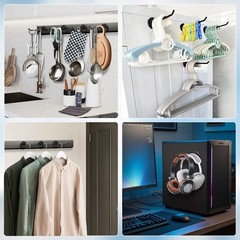 6 Pcs Magnetic Hooks 4.2in Heavy Duty Strong Magnet Hangers Black