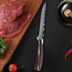 Boning Knife 6″Fillet Knives Kitchen Chef Knife Damascus Style High Carbon Steel