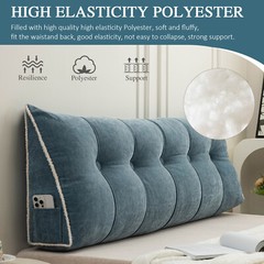 Chenille Headboard Wedge Pillow Large Dorm Bed Bolster Cushion Backrest Support