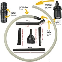 Micro Detail Cleaning Kit & 24″ Flexible Crevice Tool Shop Vac Stinger Vacuum