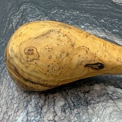 10″ Olive Wood Ladle Handmade in Tunisia, Gorgeous Unique Wood Characteristics