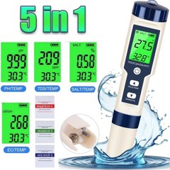 5 In 1 Digital Water Quality Meter Tester Tool PH/TDS/EC/Salinity/Temperature