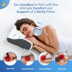 | DERILA® | Memory Foam Contour Pillow | Ergonomic Design for Neck Pain, Snoring