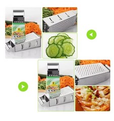 Kitchen Stainless Steel 4-Sided Box Food Grater Vegetable Cheese Slicer Shredder