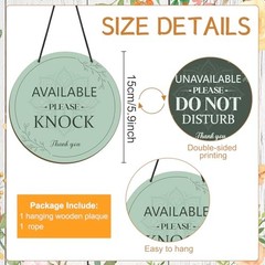 Do Not Disturb Door Hanger Sign – Available Please Knock Sign Double Green