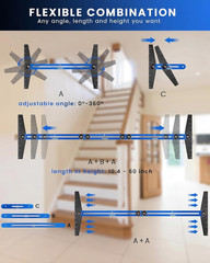 Stair Tread Template Tool, 8″ to 60″ Aluminum Stair Tread Jig for Accurately Mea
