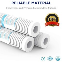 1 / 5 / 0.5 Micron 10″x2.5″ Grooved Sediment Water Filter RO Cartridge 1-25 Pack