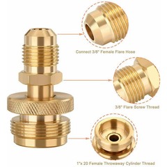 1LB Propane Tank Cansiter Regulator Adapter Connect to 3/8″Male Flare 5/8″-18UNF