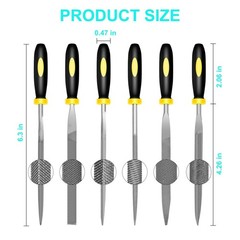 6 Piece Metal File Set – 4-inch,Carbon Steel Files for Metal, Wood Jewelry |…