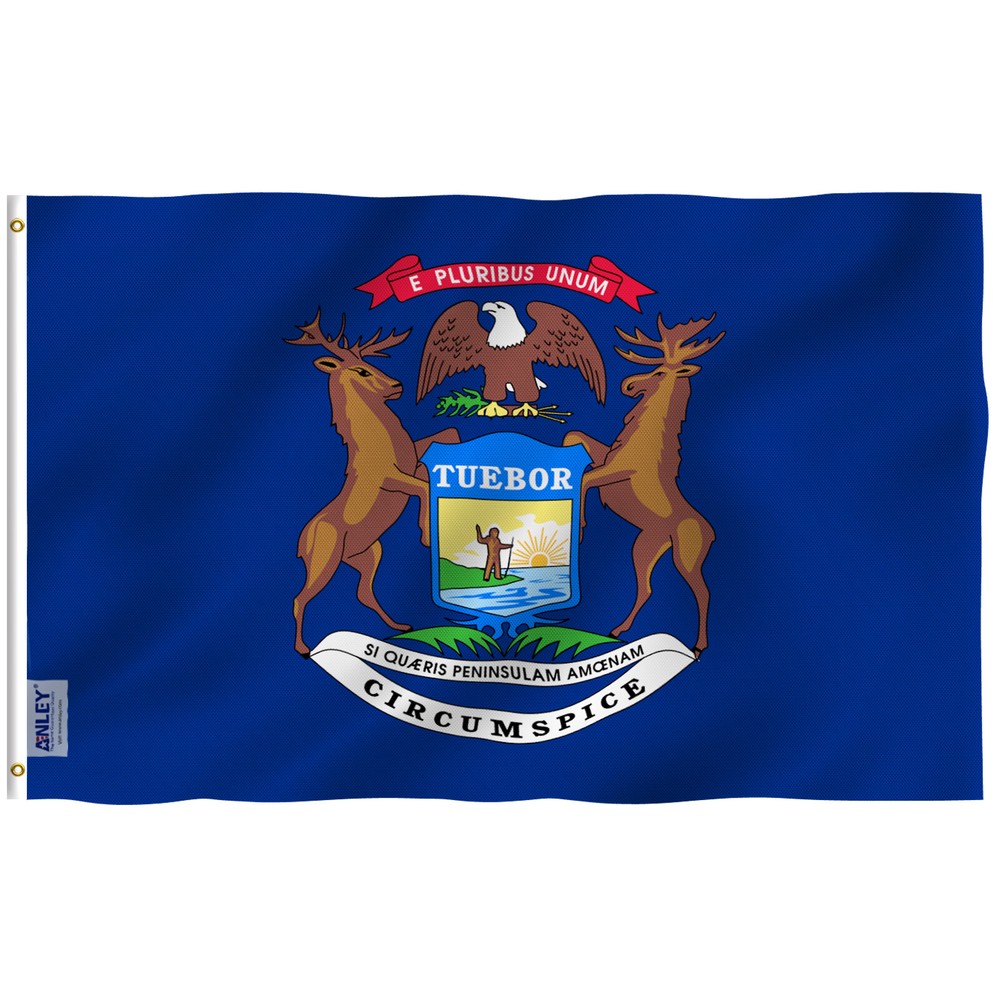 Anley Fly Breeze 3×5 Feet Michigan State Flag – Mich. MI Flags Polyester