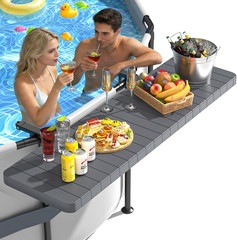 Pool Bar, above Ground Poolside Bar Table, 49.4×9.6″ Stable & Large Pool Side Ta