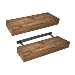 American Art Decor 24.25 In. W X 8.25 In. D Brown MDF Floating Wall Shelf Decora