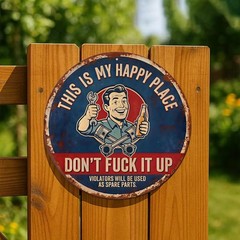 Funny Garage Metal Tin Sign Man Cave Workshop Wall Art Decor Gift for Men