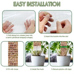 4Pcs Plastic Moss Pole Reusable Plant Support Stake for Monstera Climbing Plants