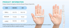 Compression Arthritis Gloves, 2 Pairs Fingerless Hand Support Wrist Brace for