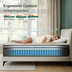 12″ Dual Firm Soft Hybrid Mattress Memory Foam Spring Full Queen King in a Box