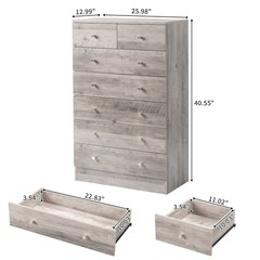 Farmhouse 7 Drawers Dresser for Bedroom Tall Chest of Drawers for Bedroom Home