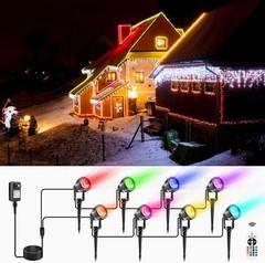 4-8 Packs Waterproof LED Pond Light Underwater & Ground Colorful Landscape Light