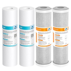 5 Micron 10″ x 2.5″ PP CTO Carbon Block Sediment Water Filter Set for RO System