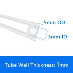 Quickun Pure Silicone Tubing, 3mm ID x 5mm OD High Temp Food Grade Tube Pure …