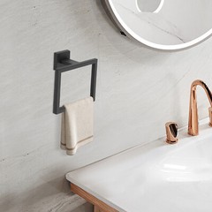 8.99 Lbs Modern Bathroom Wall Mount Towel Bar Set Stainless Steel Black