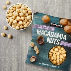 Kirkland Signature Dry Roasted Macadamia Nuts Sea Salt 24oz Bag 1.5lb