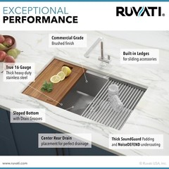 Ruvati 32-inch Undermount Workstation Kitchen Sink Single Bowl – RVH8300
