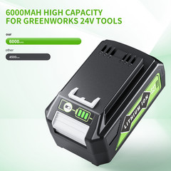 2Pack 24V 6.0Ah Lithium-ion Battery For Greenworks G-24 24Volt 29852 29842 29322