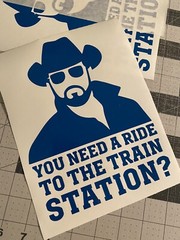 Vinyl Decal – You Need A Ride To The Train Station (Rip), Various Colors & Sizes