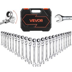 VEVOR Flex-Head Ratcheting Wrench Set Combination Wrench Set 24-Piece SAE Metric