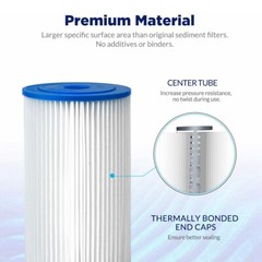 12 Pack 5/20/50 Micron 20″x4.5″ Big Blue Washable Pleated Sediment Water Filter