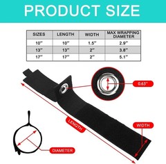 Heavy-Duty Storage Straps – 9 Pack Hook and Loop Hanging Extension Tool Cord Str
