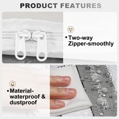 12.6×9.5×9.8in Clear Storage Bags, Plastic Storage Bags with Zipper,M, White