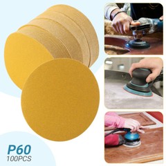 6″ Inch 60-800 Grit 100-PACK DA Sanding Disc PSA Sandpaper
