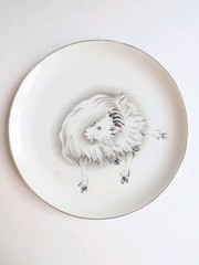 Fukagawa Seiji Japan Zodiac Porcelain Dinner Plates SET 9 Arita Yaki 10.25″