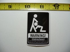 WARNING MAKE CHOKING HAZARD FUNNY ORAL SMALL STICKER DECAL ART WINDOW SKATEBOARD