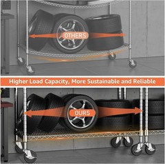 MZG 4Tier Wire Racks Shelving Unit Metal Heavy Storage Shelf Rack Chrome 62.6″H