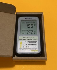 Airthings Corentium Home 223 Digital Radon Detector, Black/Gray, portable
