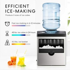 Electric 2 in 1 Countertop Ice Cube Maker with Water Dispenser Combo Machine
