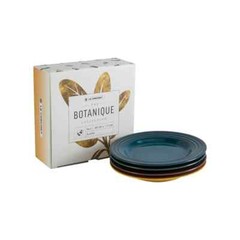 Le Creuset Plates 17cm Set of 4 Botanique Collection Fig Deep teal Stoneware NIB