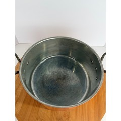 Fabrication Francaise Copper Pot Tin Lined w/ Lid 2 Handles 10.25″ 2 mm READ