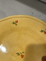 Terre Provence France RARE Stoneware Floral Round Plate Set 8 Must SEE Vtg