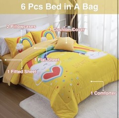 A Nice Night Bedding 6 Pcs Cartoon Rainbow Bedding Set