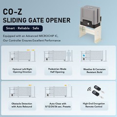 Automatic Gate Opener Operator w/ Remote Control Electric Premium Motor 1400Lb