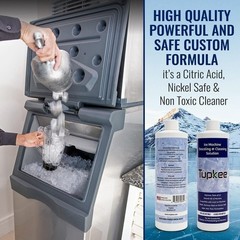 Tupkee Ice Machine Cleaner Nickel Safe, 16oz Ice Maker Cleaner, Universal 2 Pack