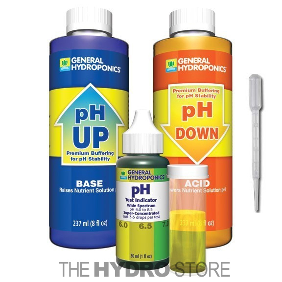 General Hydroponics pH Control Test Kit – GH 8 oz Up Down Adjustment Combo