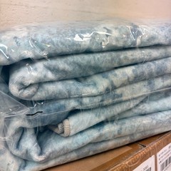 8x10ft Low Pile Area Rug, Machine Washable, Non Slip Abstract Blue Green Gray